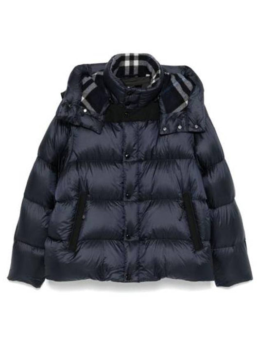 Burberry Hooded Nylon Down Padding Navy