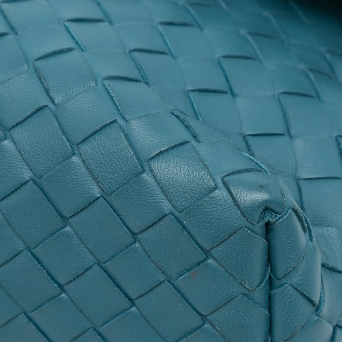 Blue Bottega Veneta Small Nappa Intrecciato Olympia Shoulder Bag