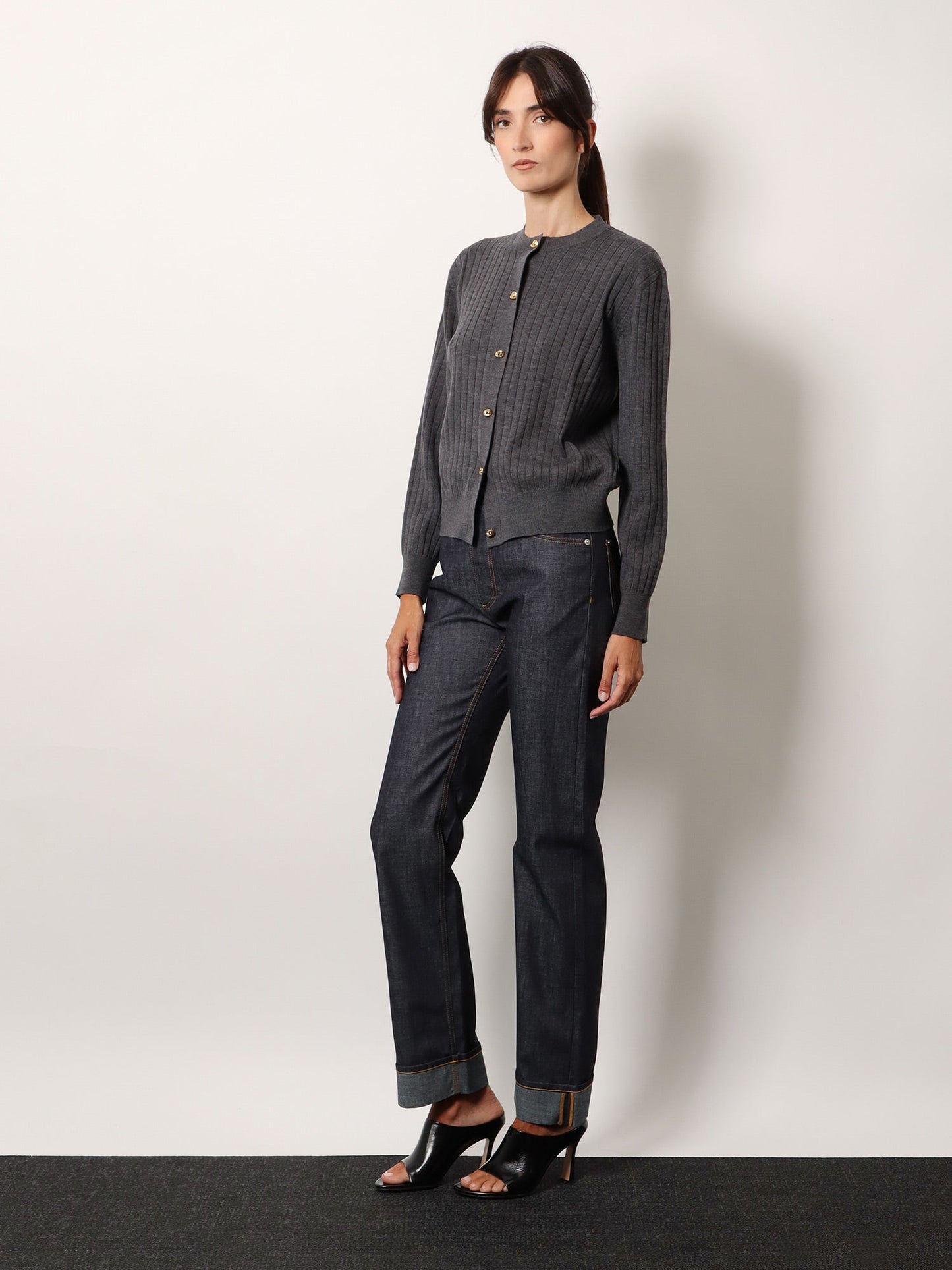 Bottega Veneta Women Ribbed Wool Cardigan