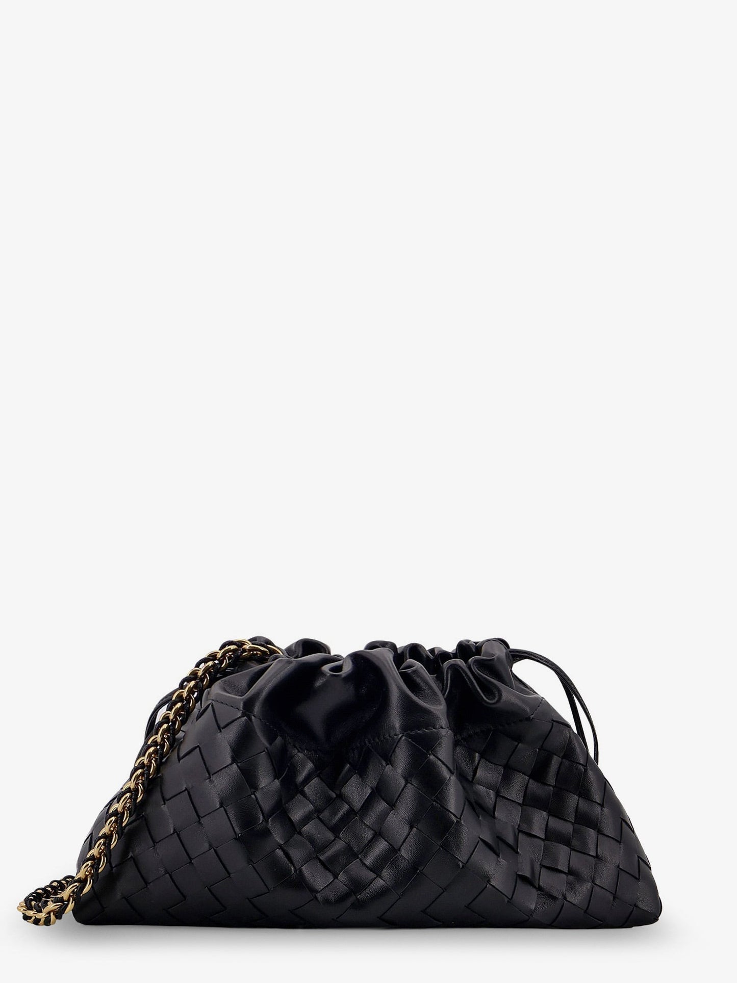 Bottega Veneta Women Leather Dustbag Clutch With Intrecciato Motif