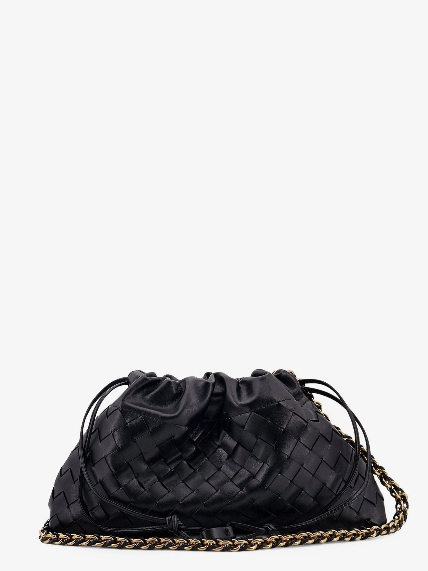 Bottega Veneta Women Leather Dustbag Clutch With Intrecciato Motif