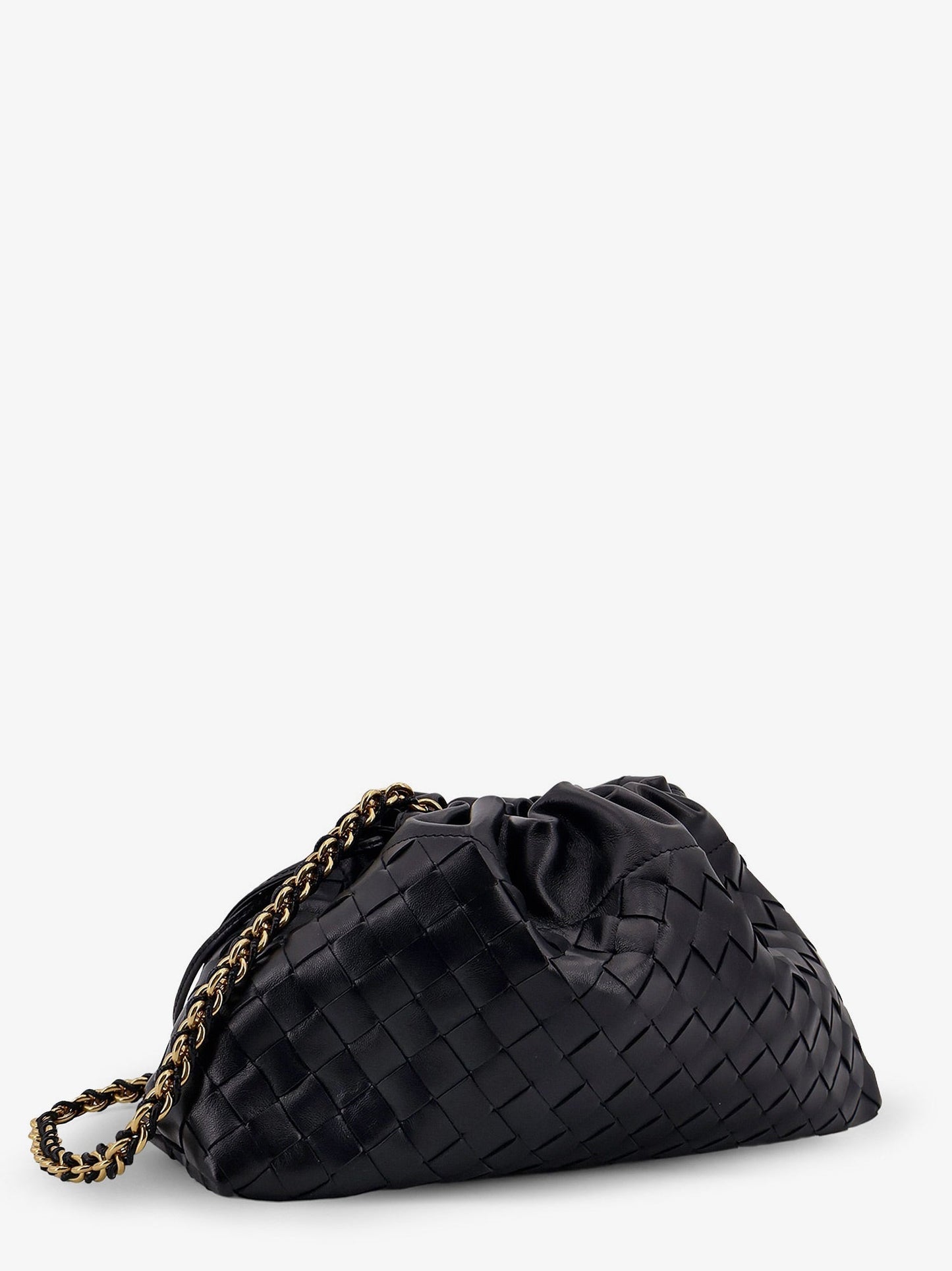 Bottega Veneta Women Leather Dustbag Clutch With Intrecciato Motif