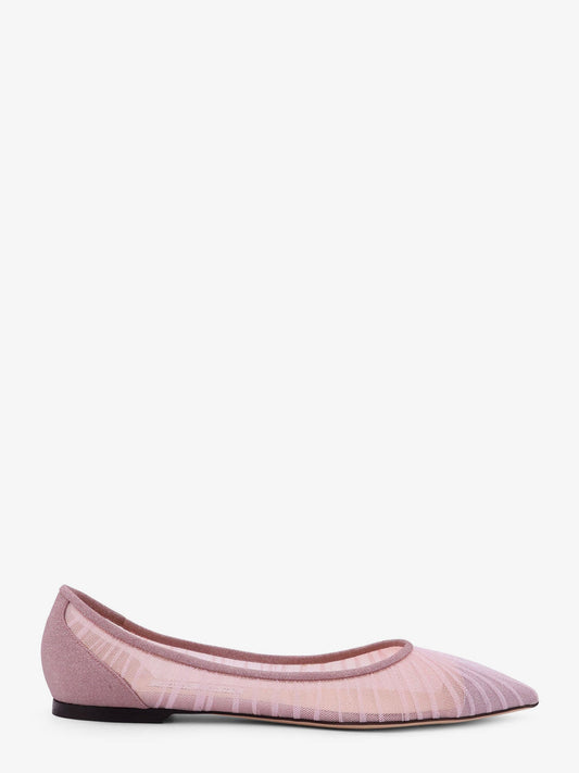 Jimmy Choo Women Love Flat Glittered Tulle Ballerinas