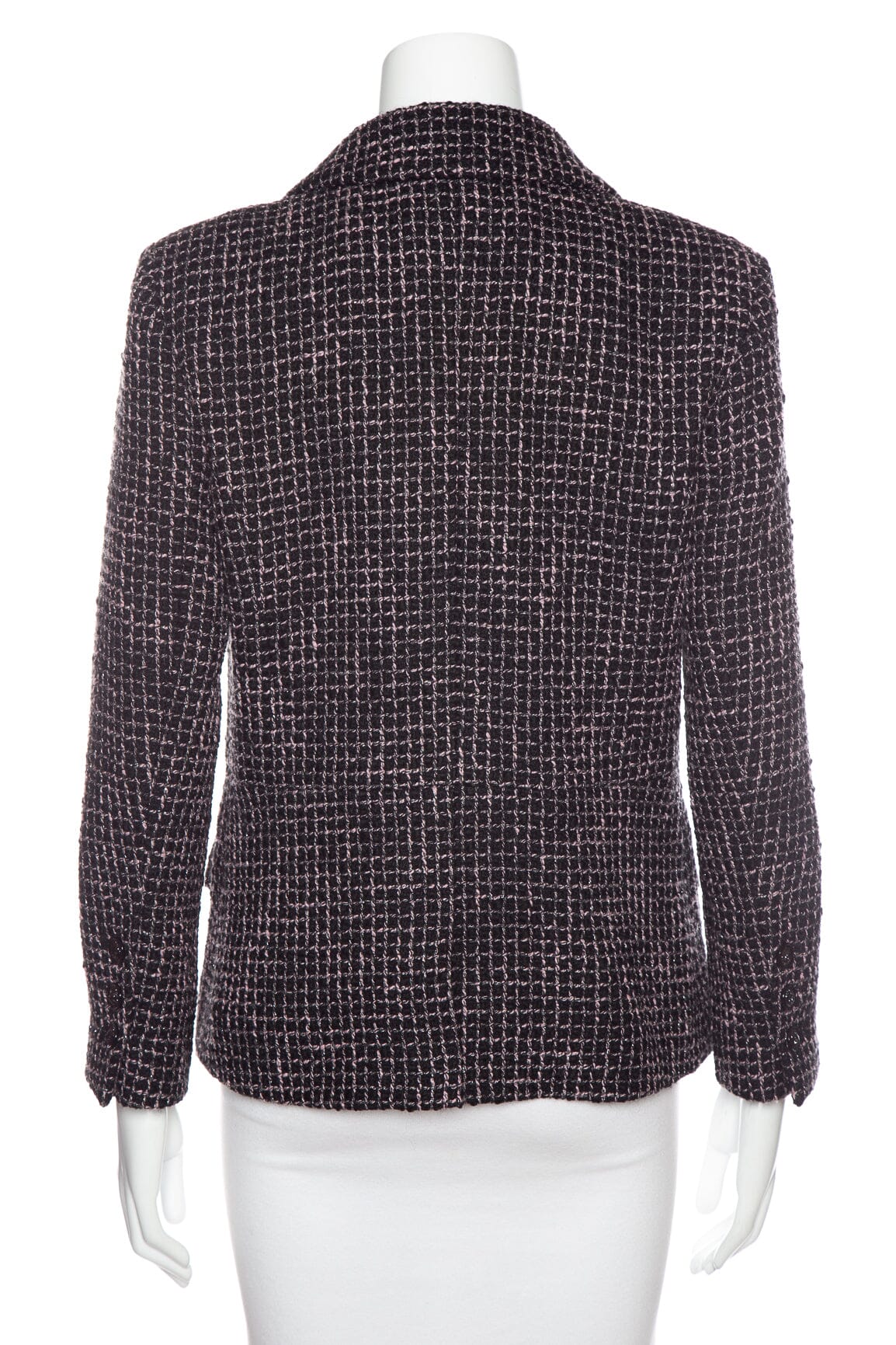 Chanel 2022 Black and Pink Tweed Blazer SZ 38