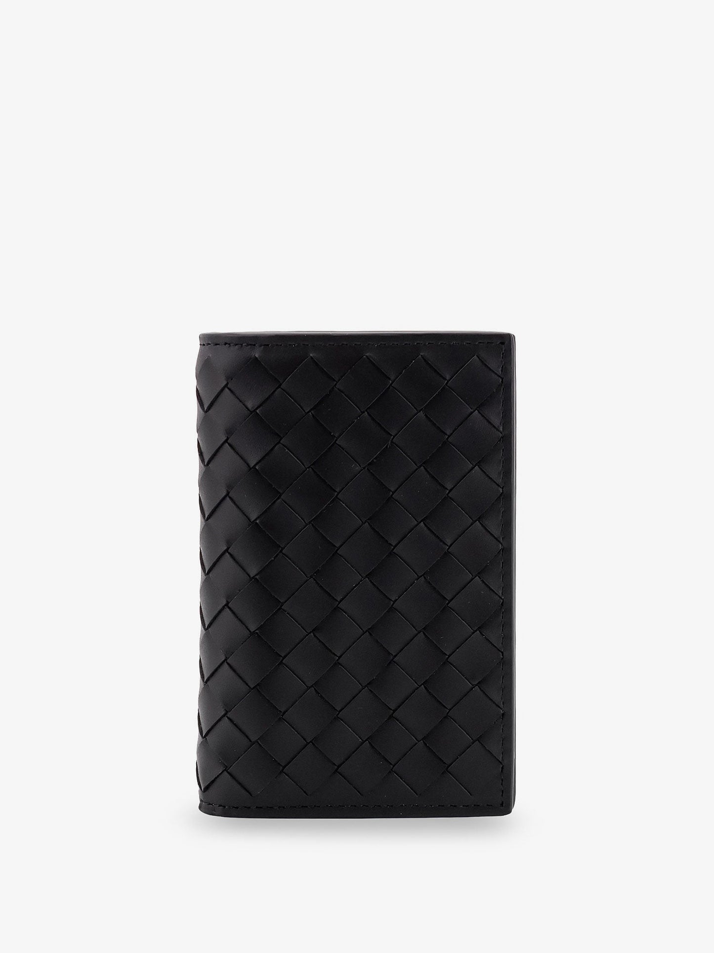 Bottega Veneta Men Leather Card Holder With Intrecciato Motif