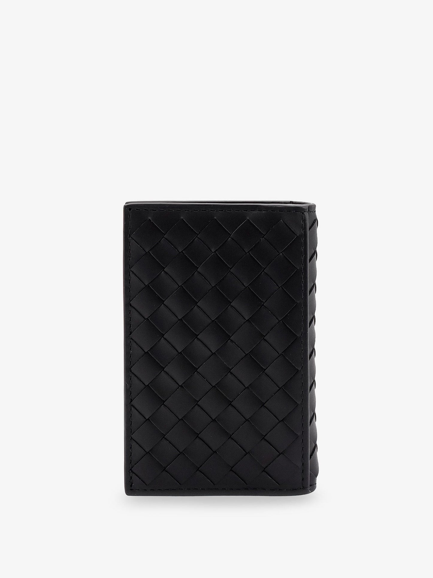 Bottega Veneta Men Leather Card Holder With Intrecciato Motif