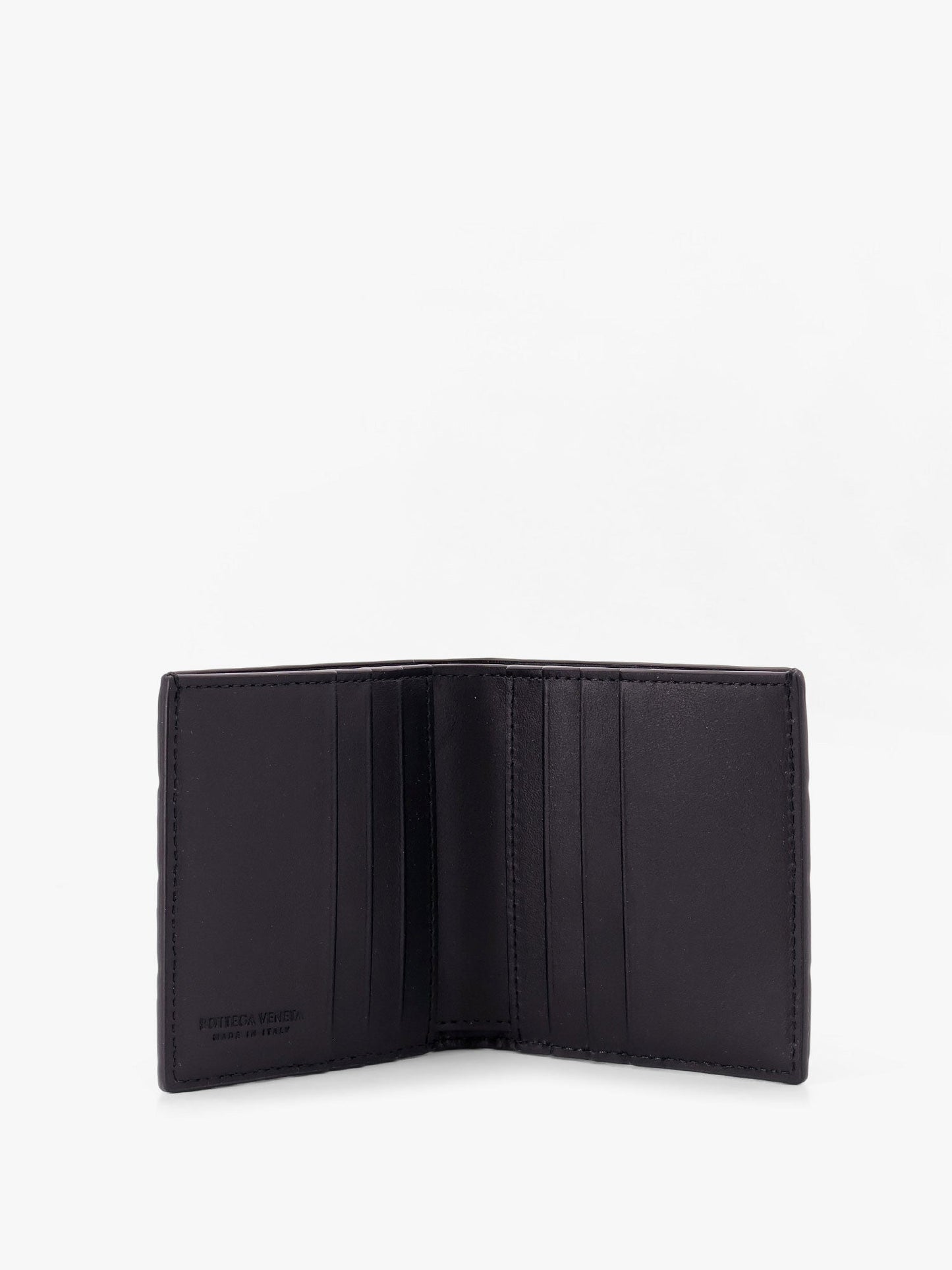 Bottega Veneta Men Leather Wallet With Intrecciato Motif