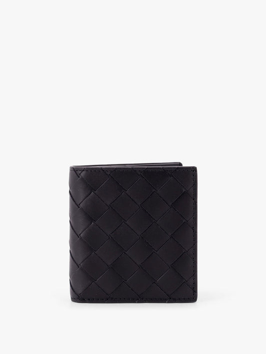 Bottega Veneta Men Leather Wallet With Intrecciato Motif