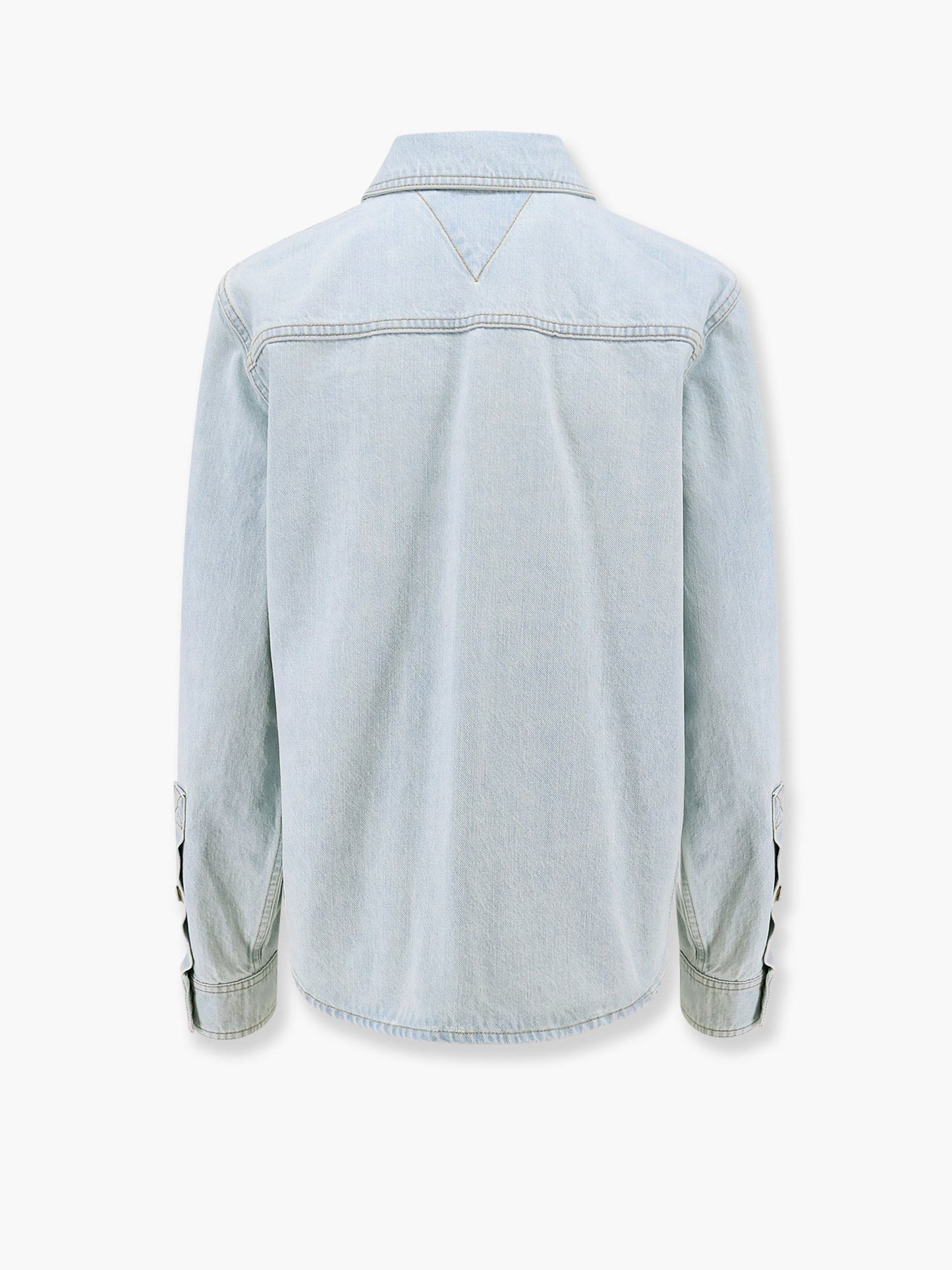 Bottega Veneta Women Denim Shirt With Extra Bleach Wash