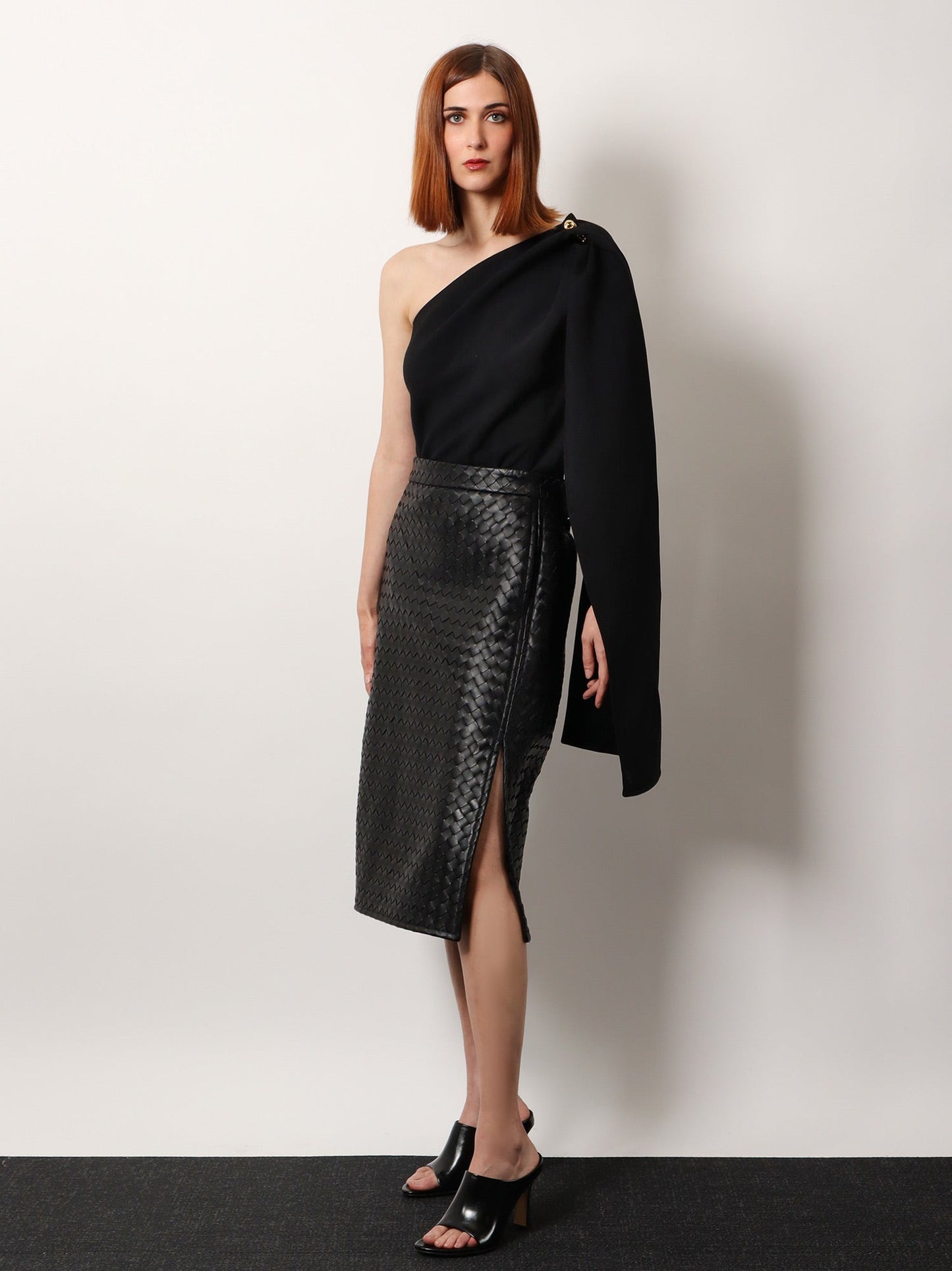 Bottega Veneta Women Asymmetric Viscose And Wool Crãªpe Top