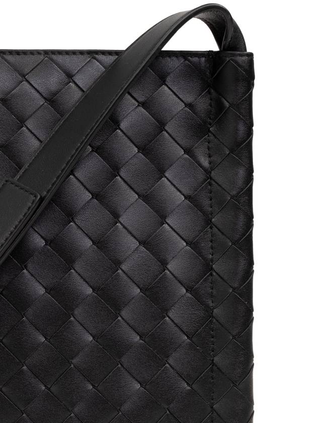 Bottega Veneta Intrecciato Flat Loop Small Cross Bag Black