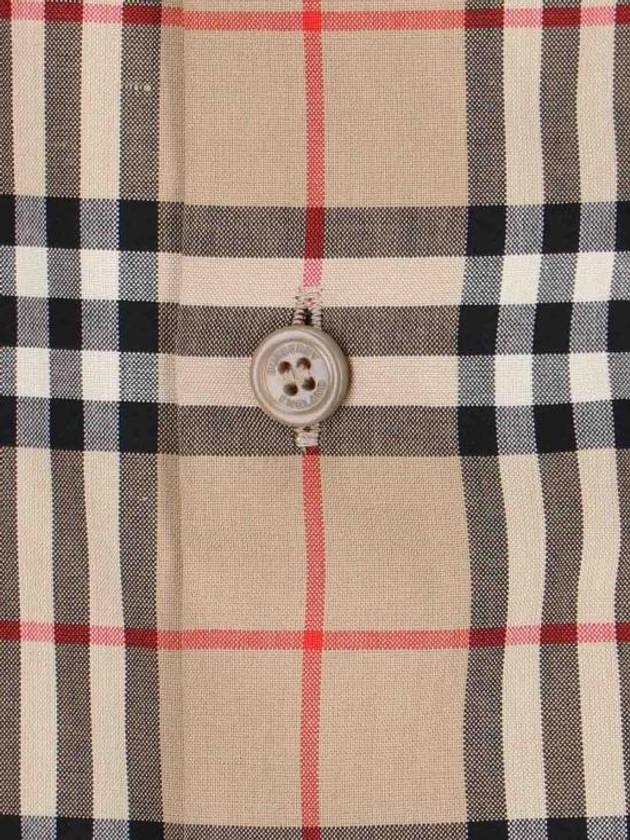 Burberry Vintage Check Pattern Long Sleeve Shirt Beige