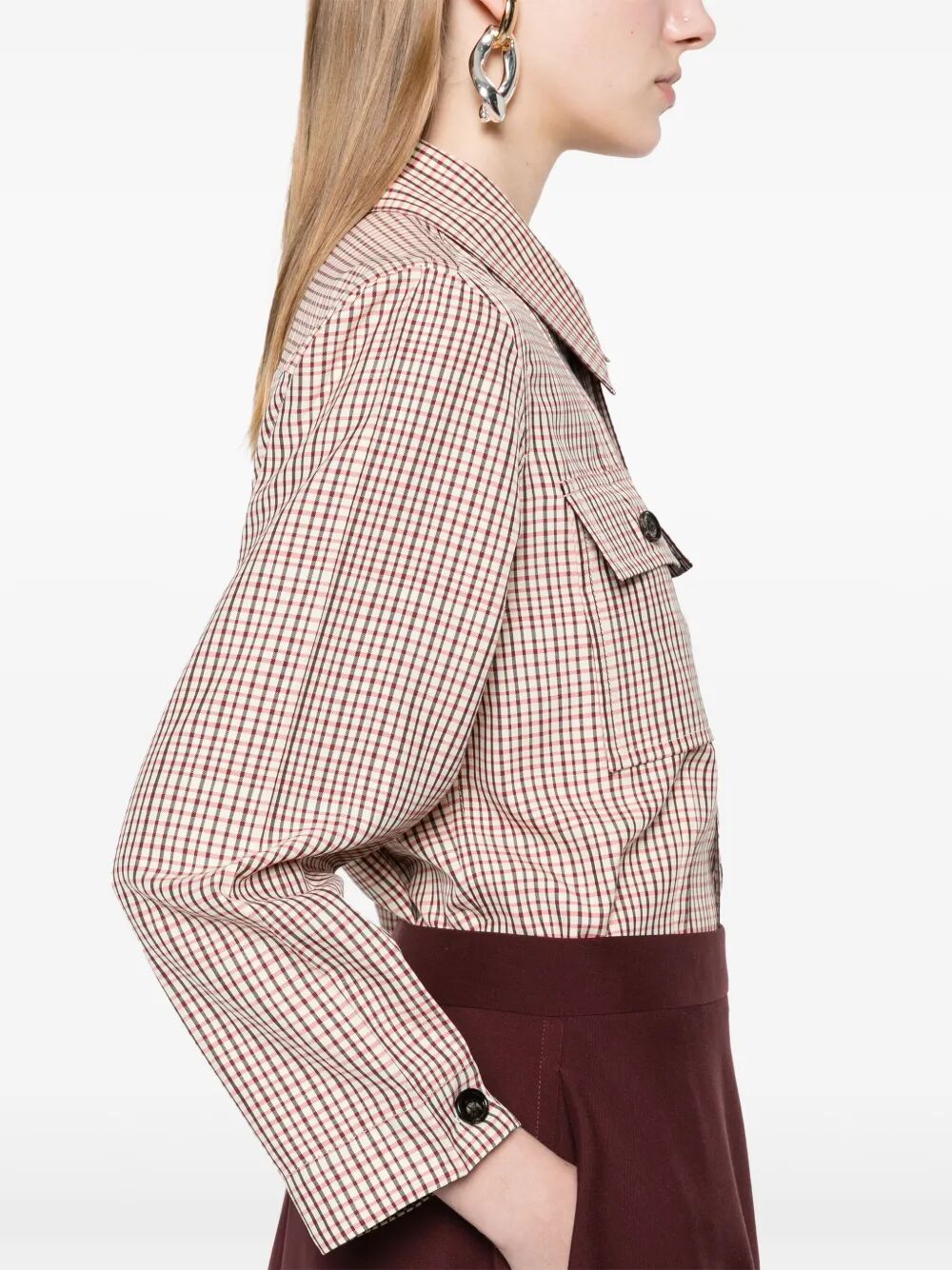 Bottega Veneta Women Check Viscose Shirt