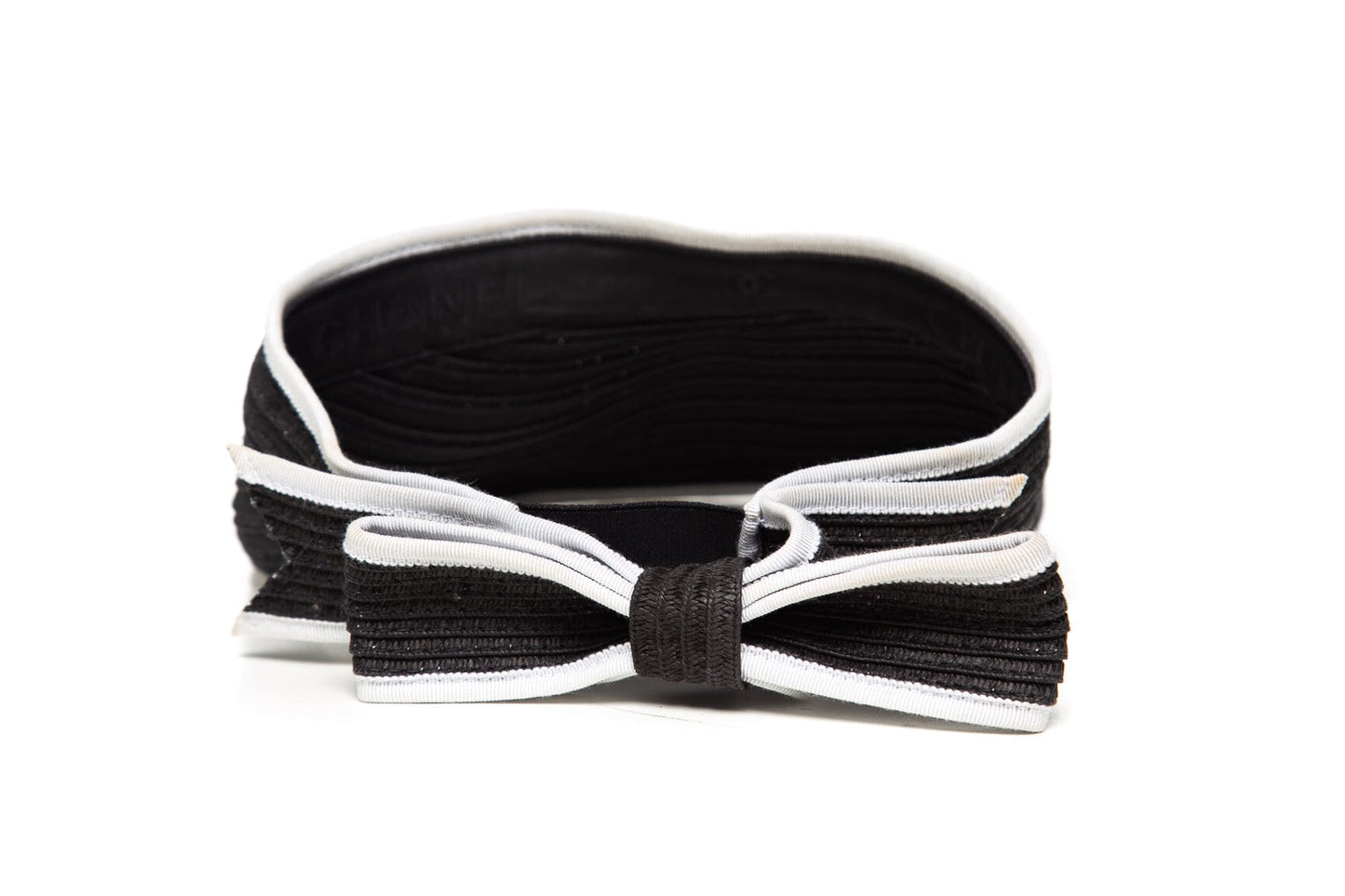 Chanel Black Interlocking CC Logo Visor Hat SZ S