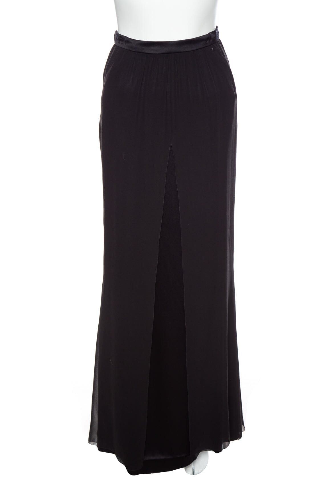 Chanel Black Silk Maxi Skirt SZ 34