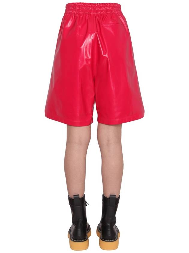 Bottega Veneta Women's Shiny Leather Bermuda Shorts Snapdragon