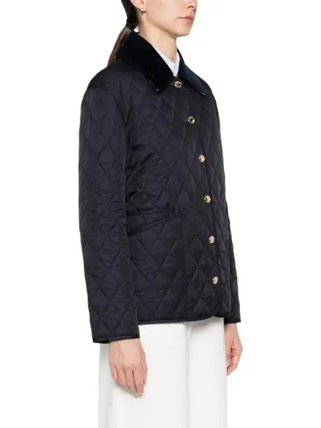 Burberry Corduroy Collar Quilted Jacket Navy