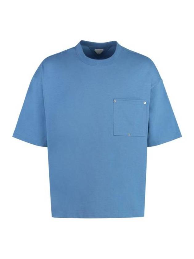 Bottega Veneta Cotton Jersey Short Sleeve T-Shirt Blue
