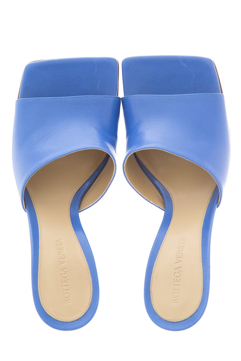 Bottega Veneta Periwinkle Stretch Mule Heels SZ 38