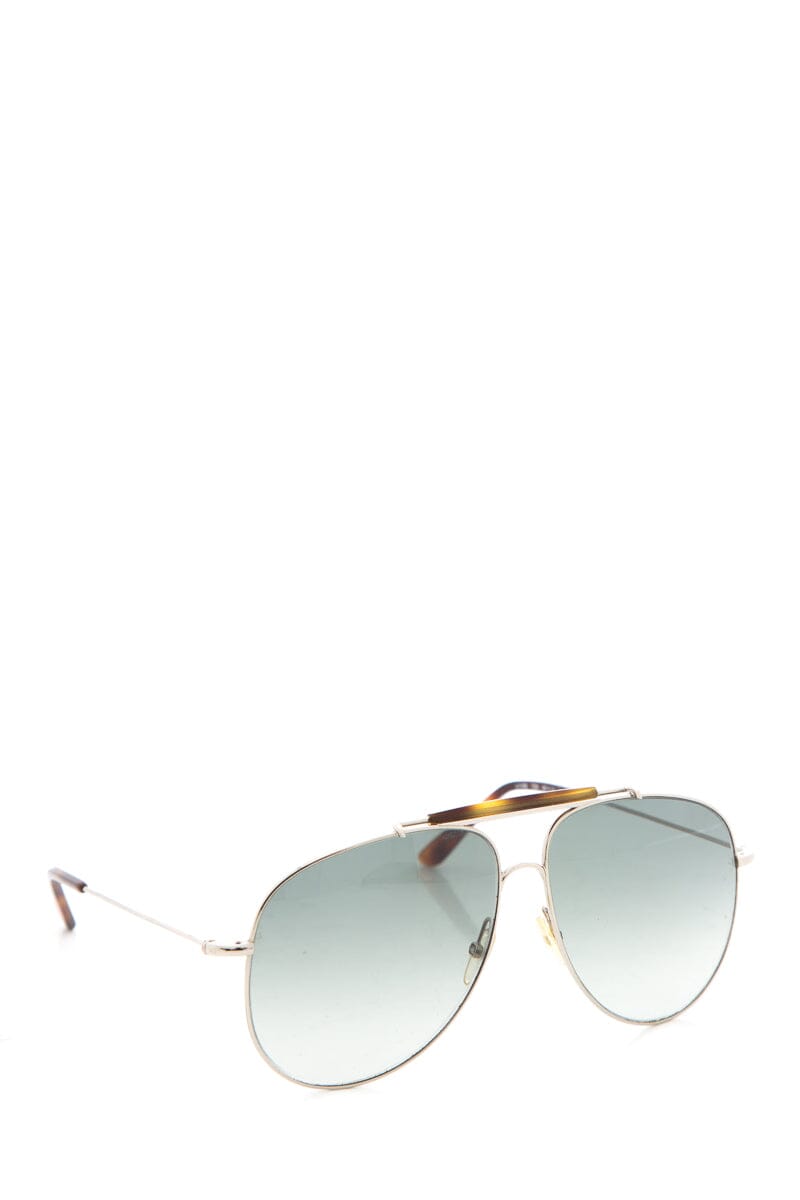 Valentino Silver &  Turtle Shell Detail Aviator Sunglasses