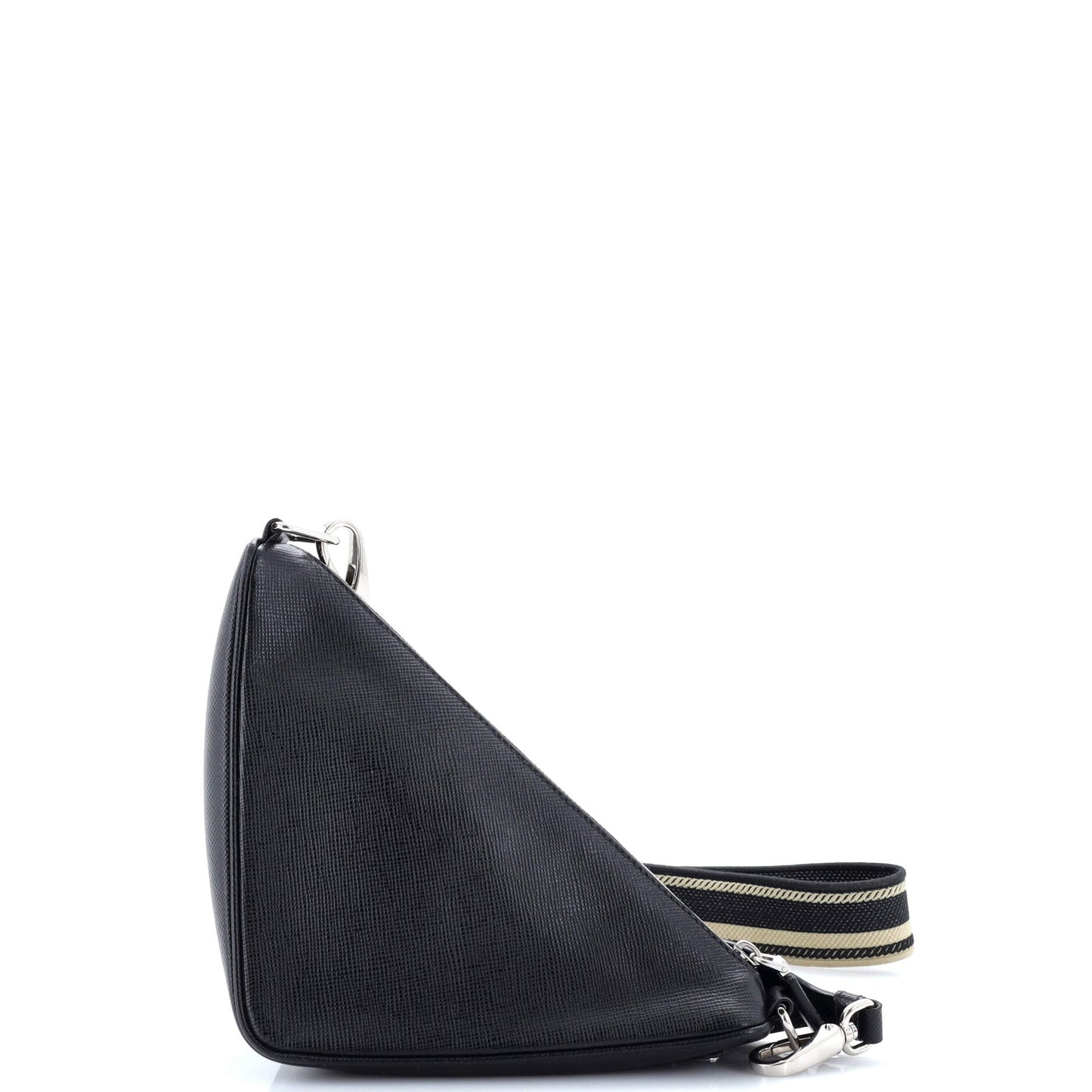 Triangle Logo Zip Crossbody Bag Leather Small