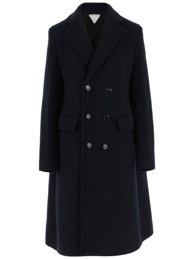 Bottega Veneta Women's Wool Cashmere Cape Double Coat Navy
