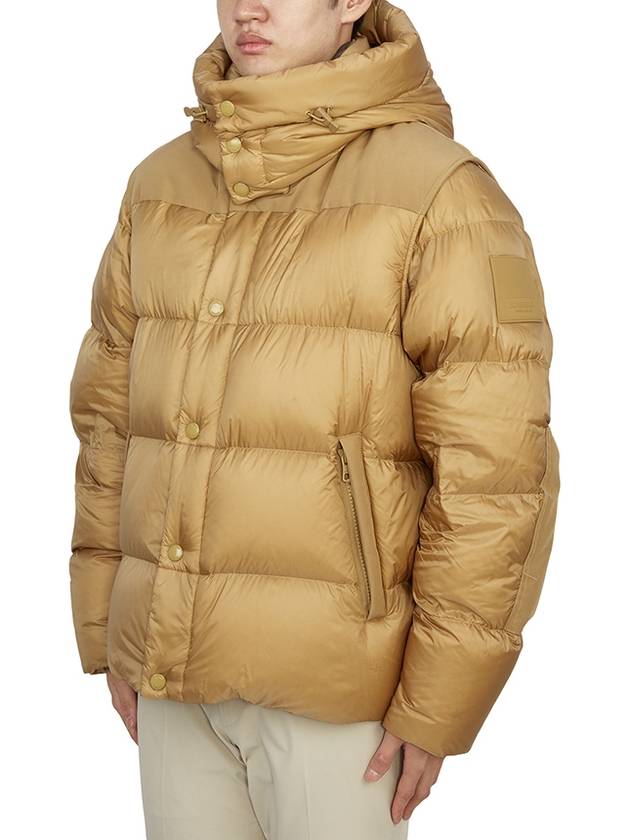 Burberry Logo Patch Hooded Down Padding Beige