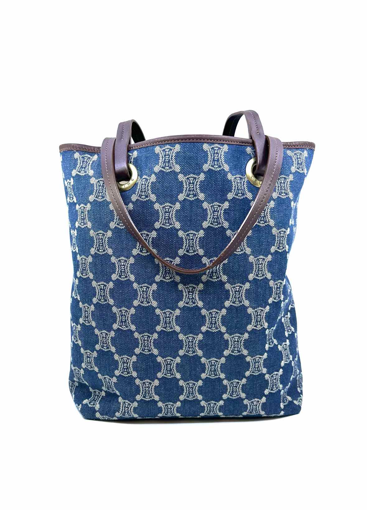 CELINE Navy Denier Handbag