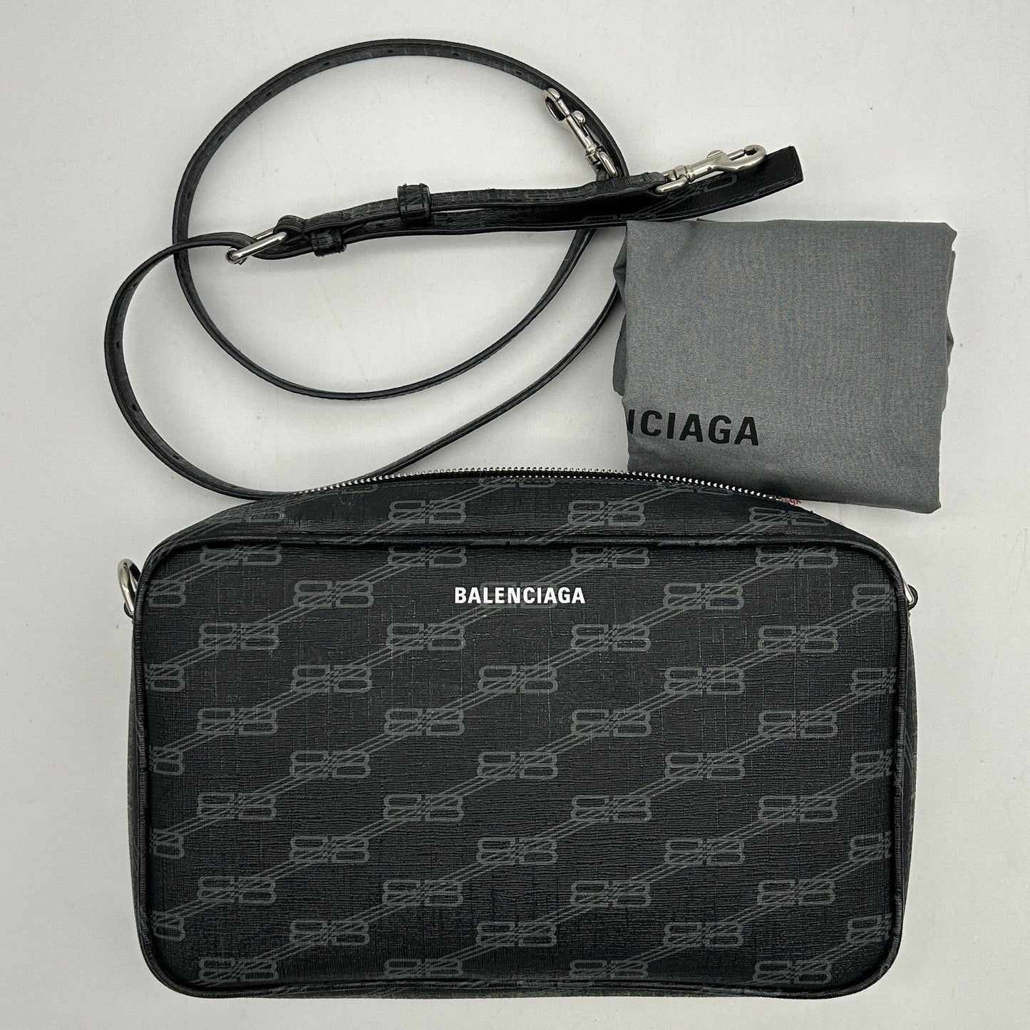 BALENCIAGA BB Monogram Signature Medium Camera Shoulder Bag 2120700132264