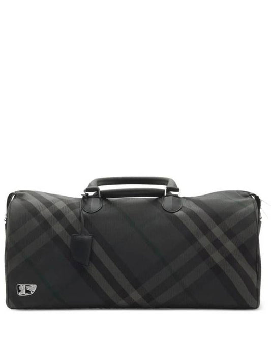 Burberry Grid Check Duffel Bag Charcoal