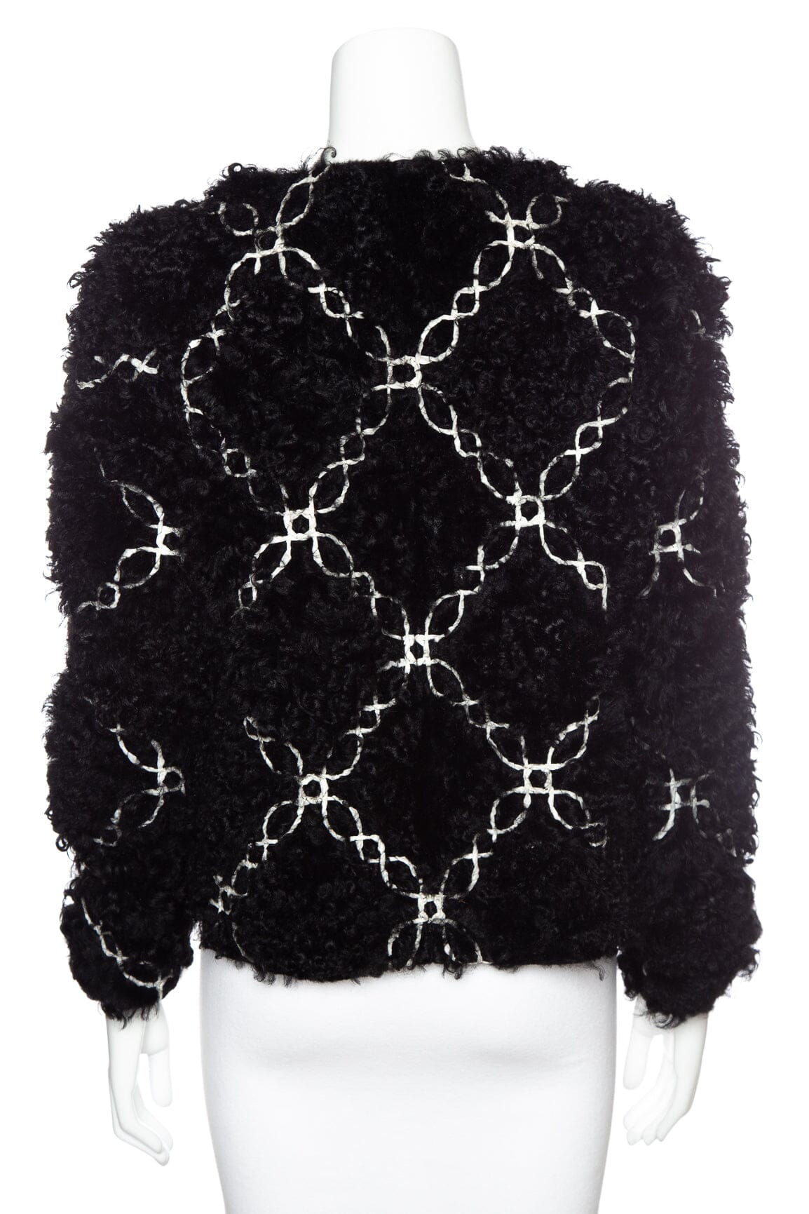 Chanel Black Shearling Jacket SZ 36