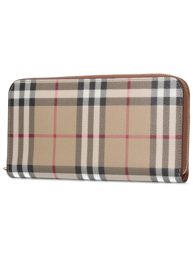 Burberry Check Zip Around Long Wallet Archive Beige