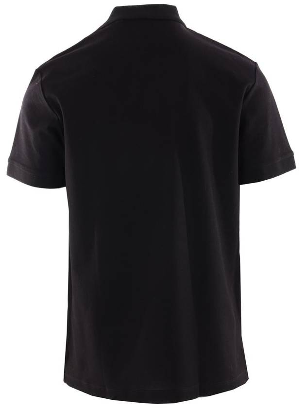 Burberry Men's Monogram Logo Short Sleeve Polo Shirt Black