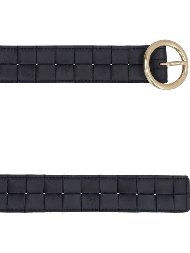 Bottega Veneta Maxi Intrecciato Leather Belt Black
