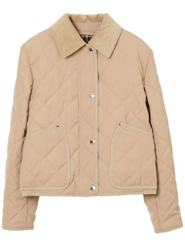 Burberry Stripe Point Collar Quilted Jacket Brown