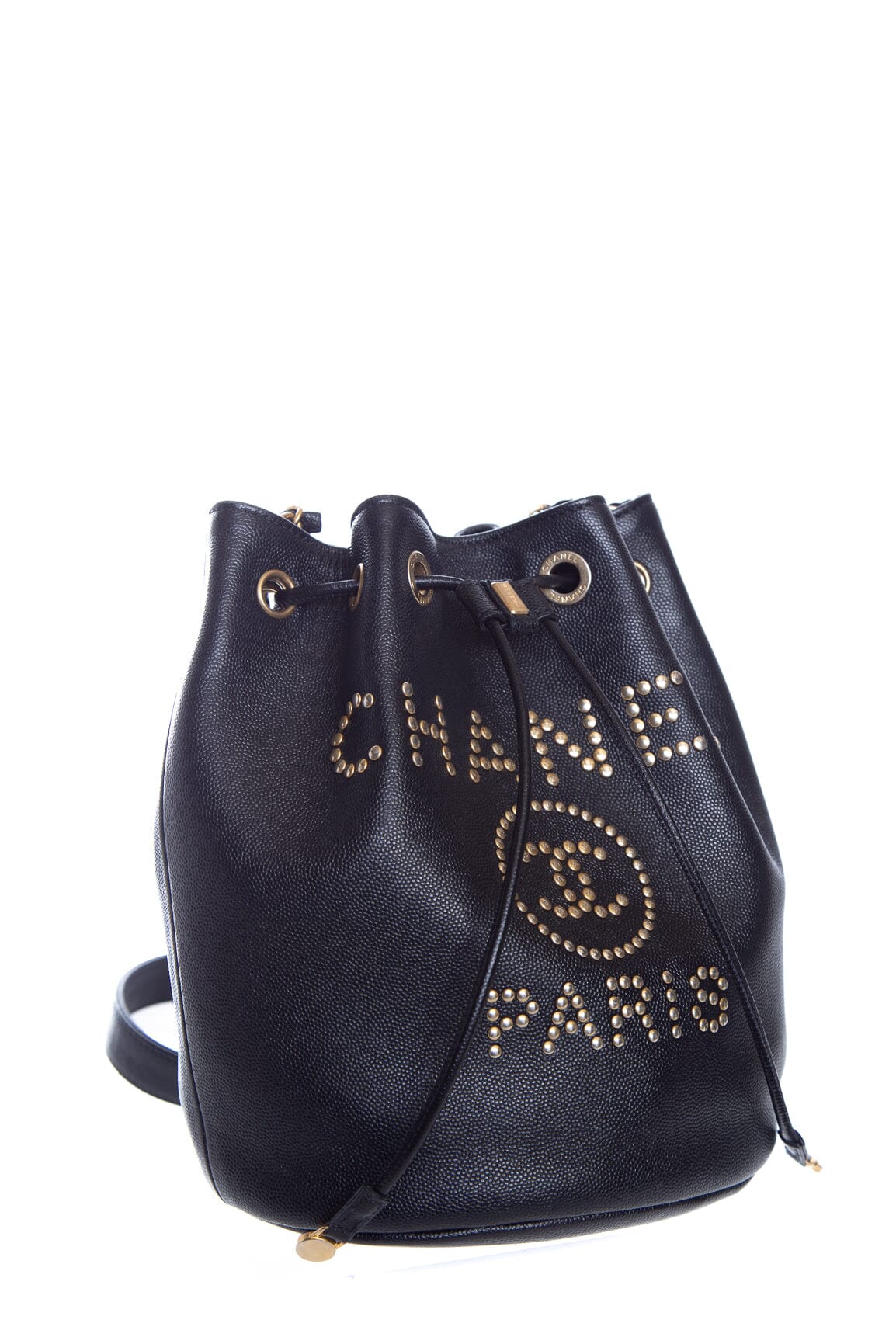 Chanel 2020 Black and Gold Caviar Deauville Crossbody Handbag