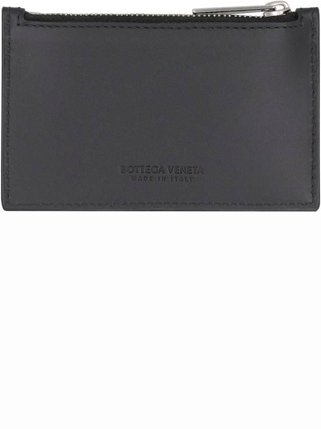 Bottega Veneta Intrecciato Zipped Card Case Black