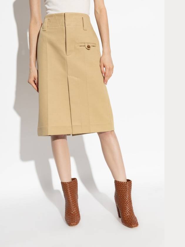 Bottega Veneta Pocket H-Line Skirt Beige