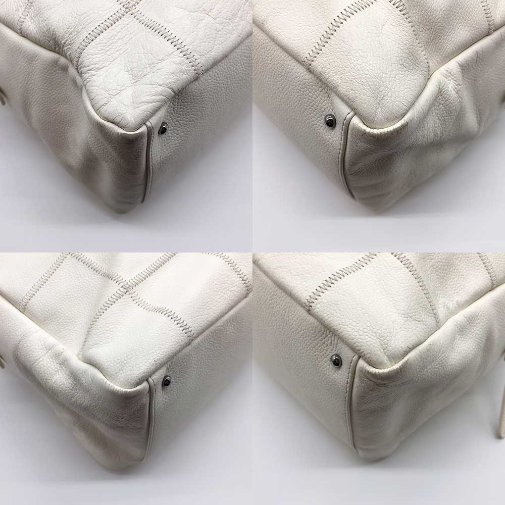 Chanel Leather Boston Bag White Chocolate Bar