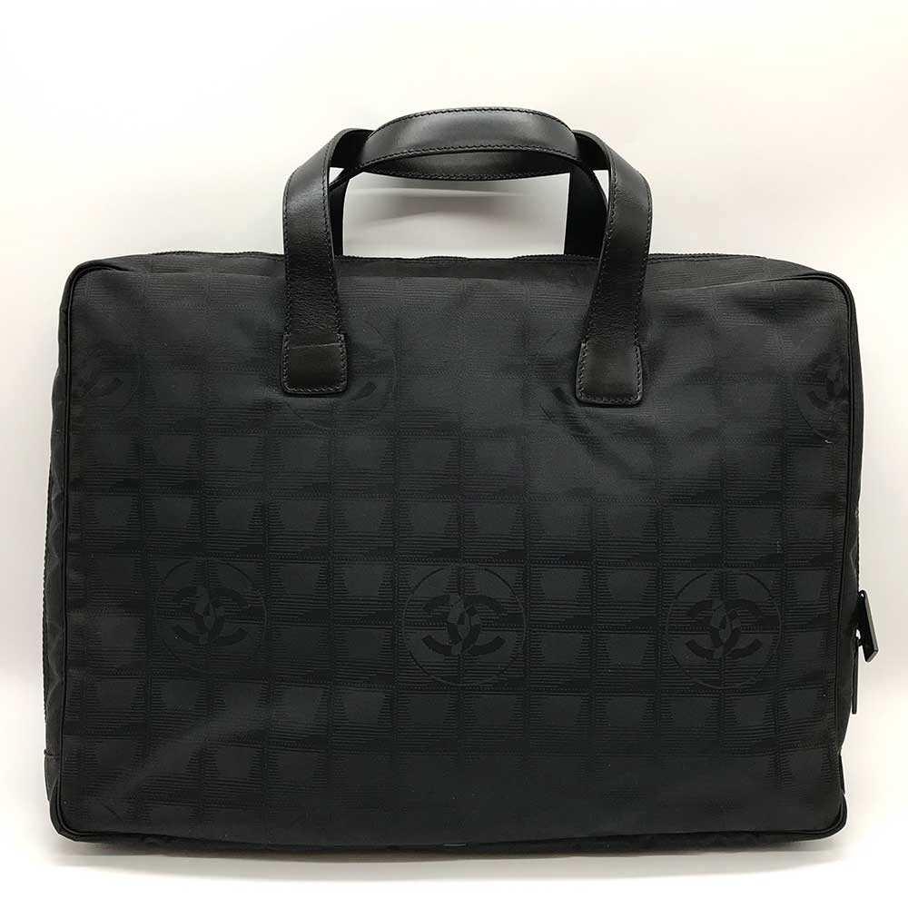 Chanel Nylon Jacquard New Travel Line Briefcase Black