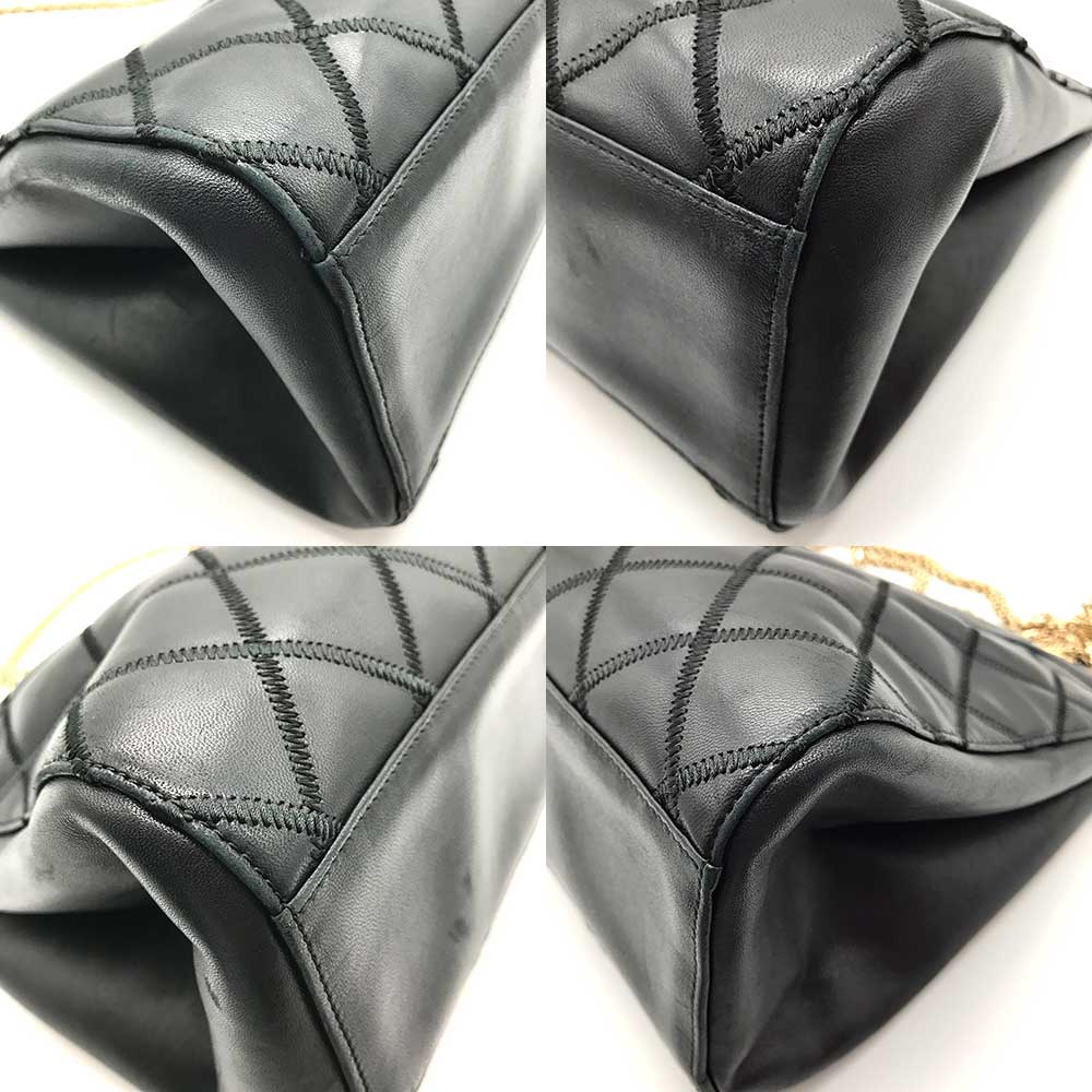 Chanel Leather Bicolore Double Chain Tote Bag