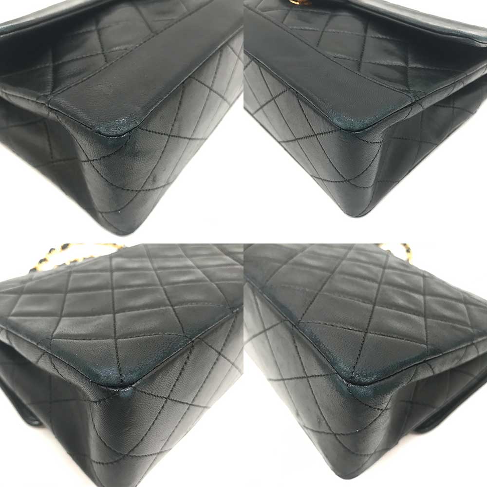 Chanel Matelasse Lambskin Chain Shoulder Bag Black