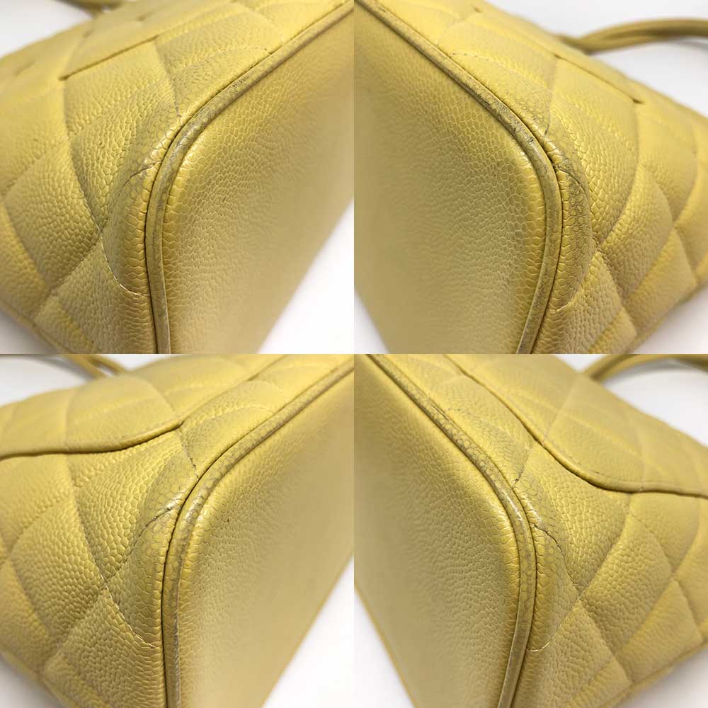 Chanel Caviar Skin Reissue Tote Handbag Yellow