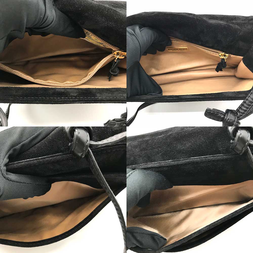 Bottega Veneta Suede Shoulder Bag Intrecciato