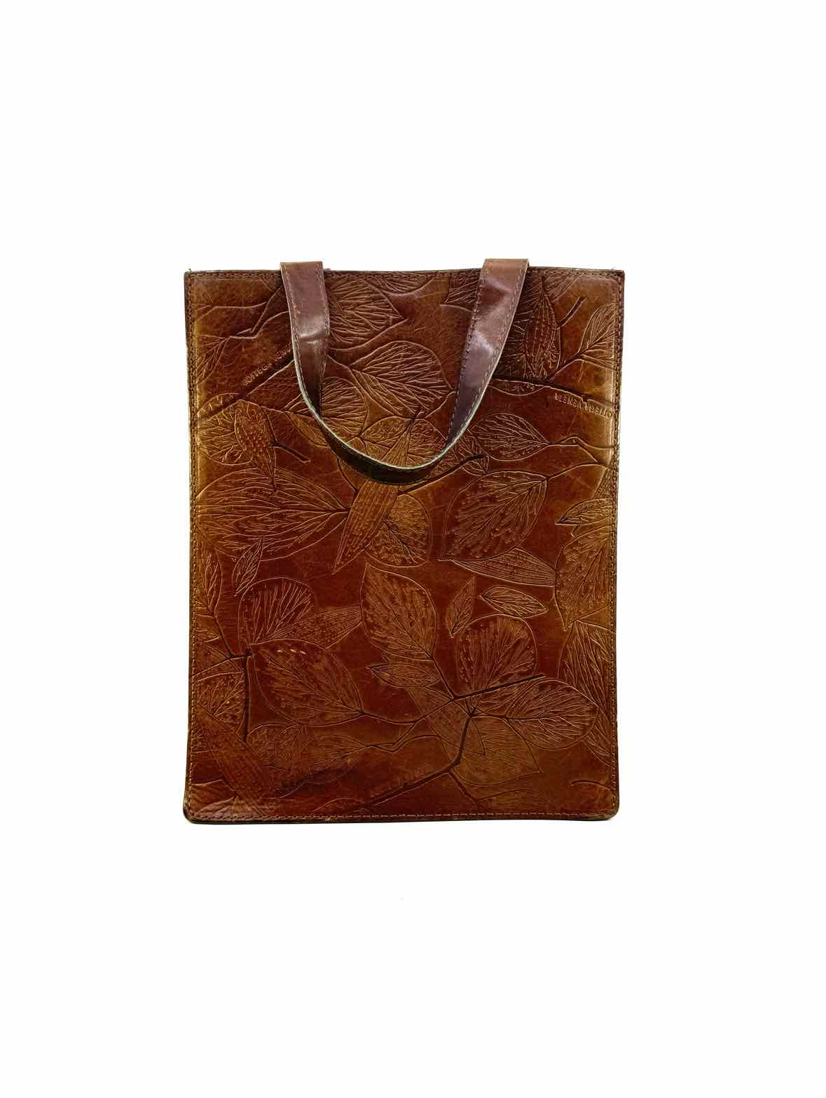 BOTTEGA VENETA Brown Leather Leaf Shoulder Bag