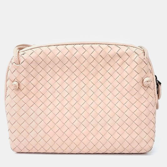 Bottega Veneta Light Pink Nappa Intrecciato Nodini Crossbody Messenger