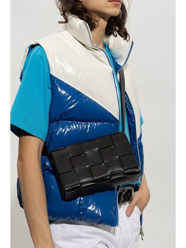 Bottega Veneta Urban Leather Crossbody Cassette Black Silver