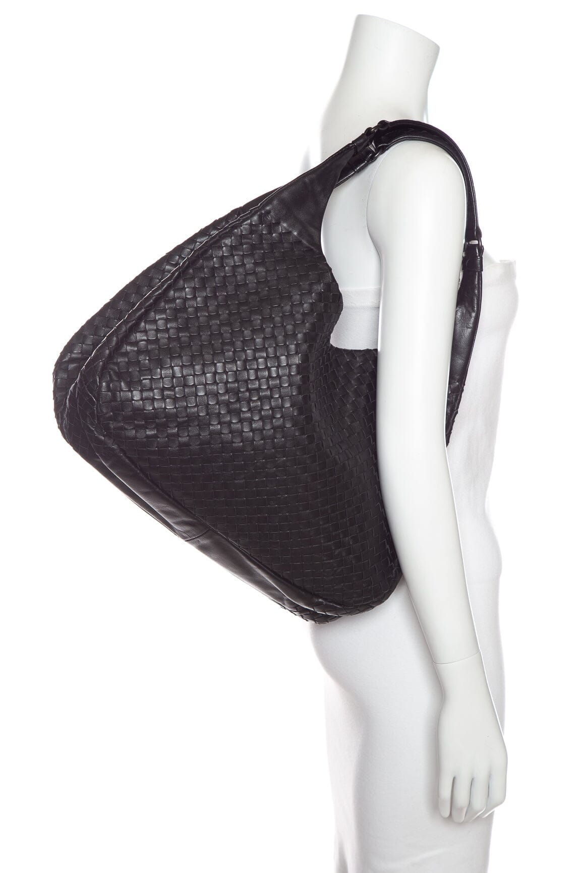 Bottega Veneta Black Intrecciato Large Campana Handbag