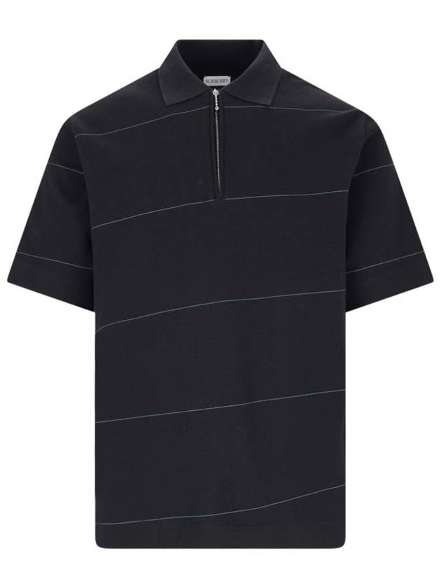 Burberry logo embroidered striped polo shirt 8083718