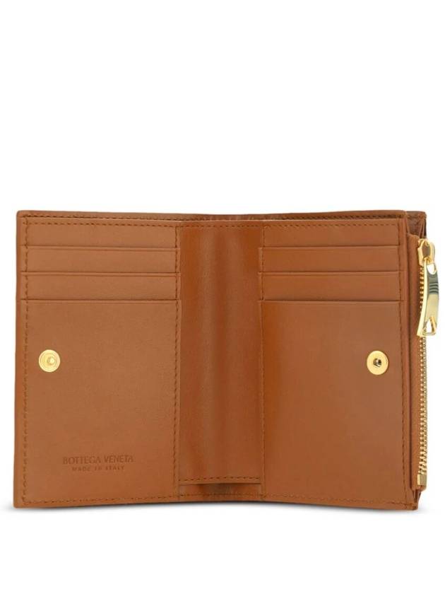 Bottega Veneta Intrecciato Small Leather Half Wallet Wood